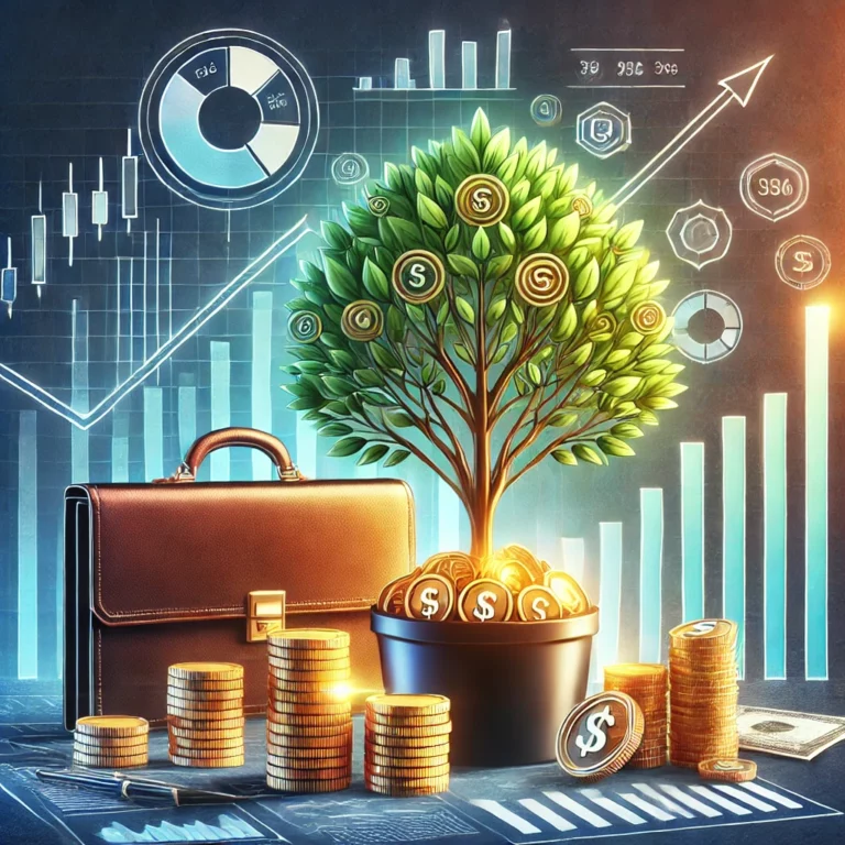 DALL·E 2024-11-23 17.10.36 - A professional and visually appealing image for an article on investment tips and strategies, featuring a diverse financial portfolio with stock chart